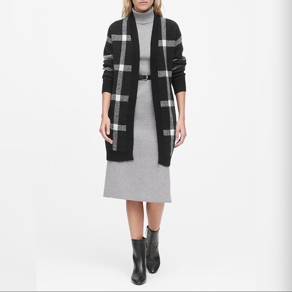 plaid oversized cardigan